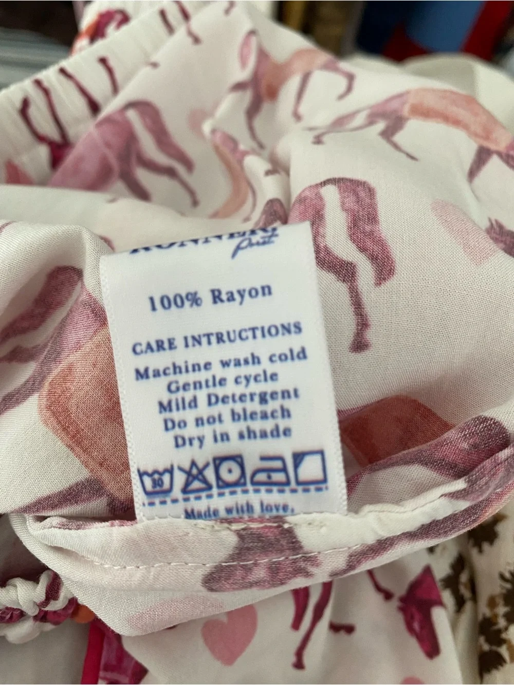 Ronner Horse Heart Printed Wide-Leg Pajama Pants in White Pink Orange size XXL